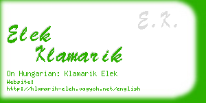 elek klamarik business card